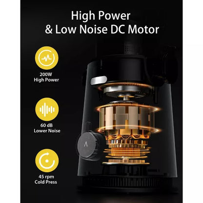 Aeitto Cold Press Juicer,juicer machine with 4.35" Large Feed Chute Fit Whole Fruits and Vegetables & Easy to Clean