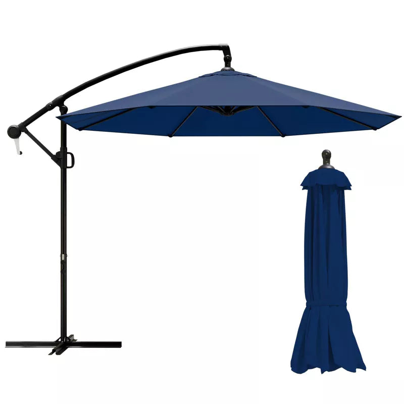 Maggift Patio Umbrellas with Base Included, Outdoor Double-Sided Umbrella with Crank Handle, for Pool Lawn Garden, Blue, 114.17"*114.17"*81.49"