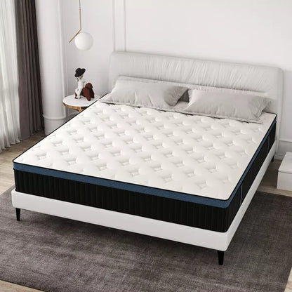CHEVNI 12-14 Inch Mattress in a box Hybrid Spring Memory Foam Medium Firm
