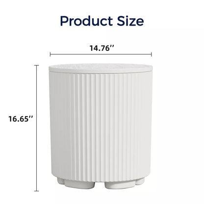 GlasFlength Large Capacity Ice Bucket with Lid, Portable Ice Bucket Cooler with Table Top, Outdoor Drink Cooler Bar, White 14.76"