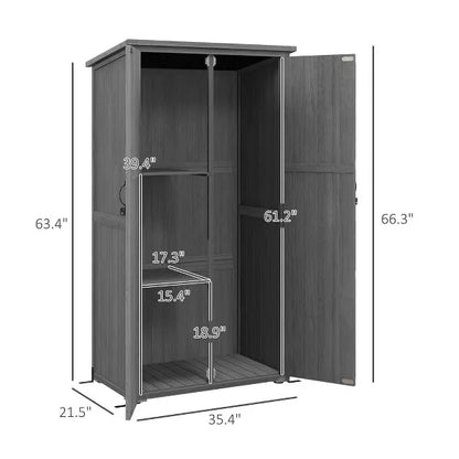 Resenkos Storage Garden Shed,Garden Sheds,Outdoor Storage Cabinet Garden Shed with Waterproof Asphalt Roof and Lockable Doors, Gray