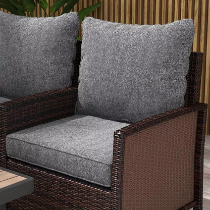 Resenkos Patio Chair Cushions, Outdoor Chair Pads,4 Patio Chair Cushions with Seat & Backrest, Fade Resistant Seat Replacement Cushion Set,