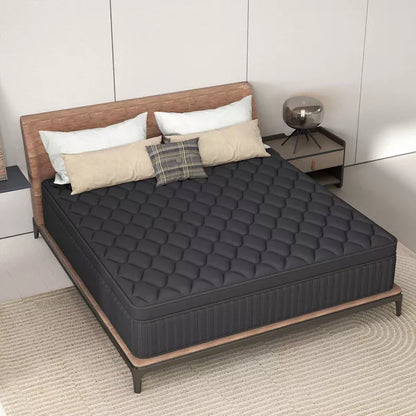 CHEVNI 12-14 Inch Mattress in a box Hybrid Spring Memory Foam Medium Firm Black