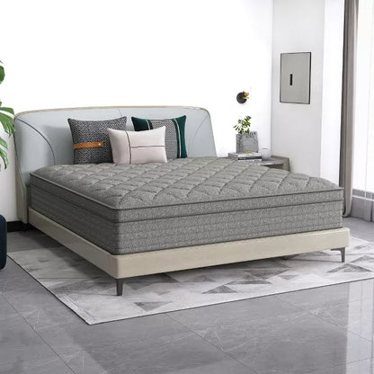 CHEVNI 12-14 Inch Mattress in a box Hybrid Spring Memory Foam Medium Firm Gray