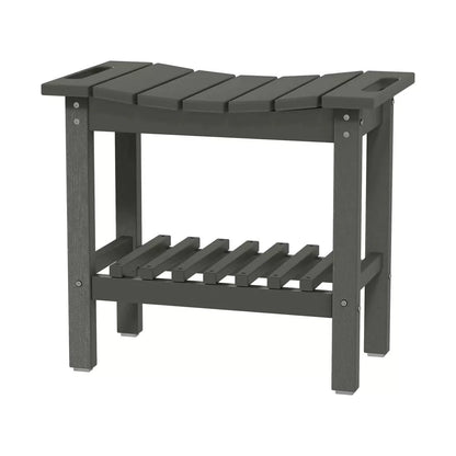Resenkos Shower Ottoman Bench,Shower Bench, Waterproof Shower Stool with Handle, Storage Shelf, Dark Gray
