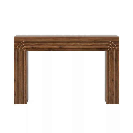 Resenkos Entryway Table, Console Sofa Table,55" Wood Console Table, Farmhouse Sofa Table Hallway Table Brown