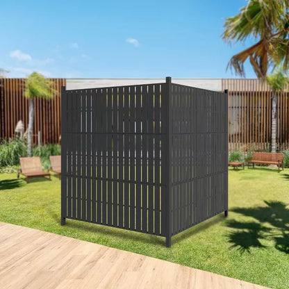 Wooakway 47 x 47 inch Outdoor Privacy Screen Fence Panels, No-Dig Fence Kit for Air Conditioner, Trash Can, Pool Equipment Enclosure