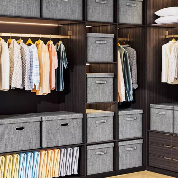 VUSIGN 7.2''X9.6'' Wardrobe Flip-Top Storage Box Small Dark Gray