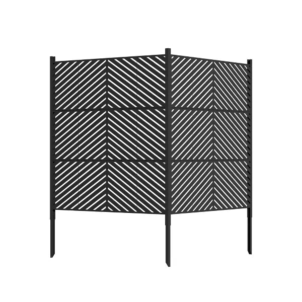 Wooakway 47 x 47 inch Outdoor Privacy Screen Fence Panels, No-Dig Fence Kit for Air Conditioner, Trash Can, Pool Equipment Enclosure