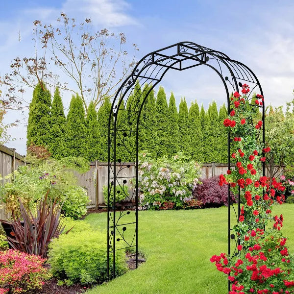 Wooakway Garden Arch Steel Arbor Wedding Garden Decoration Climbing Plants
