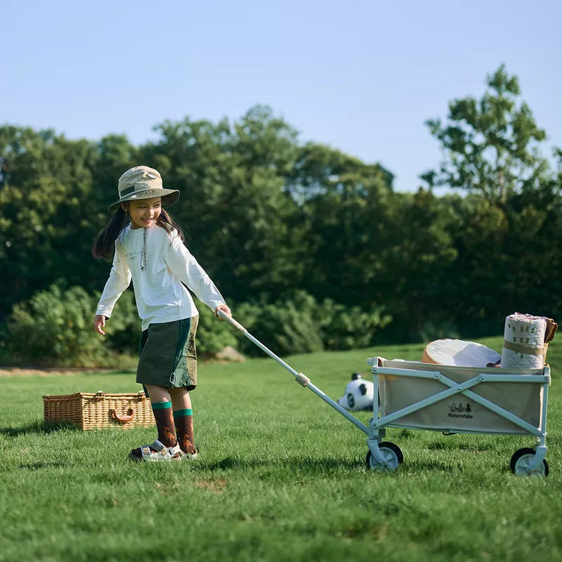 Naturehike Garden Trolley Handcart Foldable Wagon, Foldable Utility Cart Handcart with Adjustable Handle Trolley for Camping Garden Sports Shopping