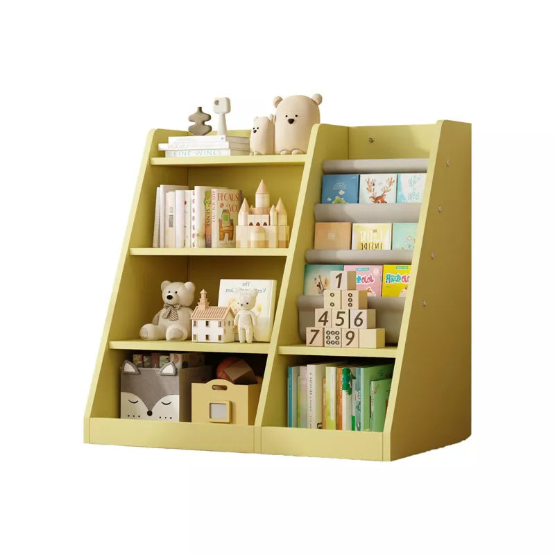 FONTOI Kids Bookshelf, Toy Storage Organizer Cabinet, Children Bookcase, Toddler Baby Sling Book Rack, Adjustable Shelf, Yellow, 35.5*15.8*31.5
