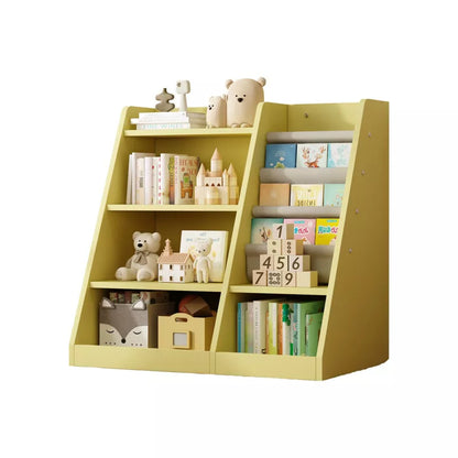 FONTOI Kids Bookshelf, Toy Storage Organizer Cabinet, Children Bookcase, Toddler Baby Sling Book Rack, Adjustable Shelf, Yellow, 35.5*15.8*31.5