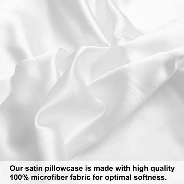 2 Pack Satin Pillowcases for Hair and Skin, Luxurious and Silky Pillow Cases with Envelope Closure - NTBAY