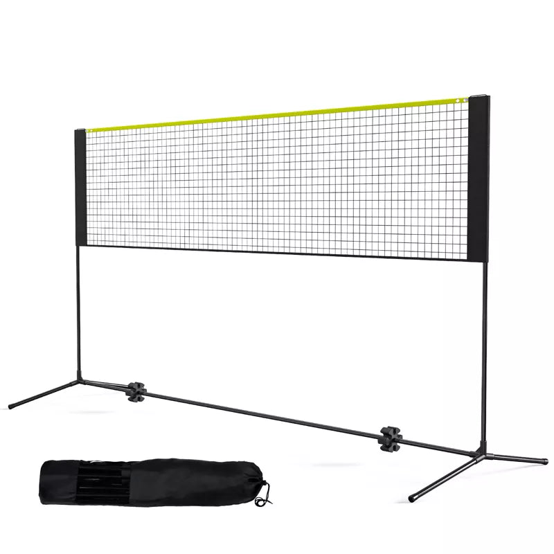 VEVOR Badminton Net, Height Adjustable Volleyball Net, 10ft Wide Foldable Pickleball Net, Portable Easy Setup Tennis Net Set with Poles, Stand