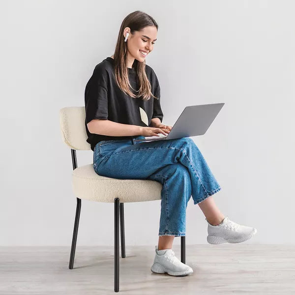 Wooakway Comfort Dining Room Chair with Upholstered Backrest for Dining Room Bedroom