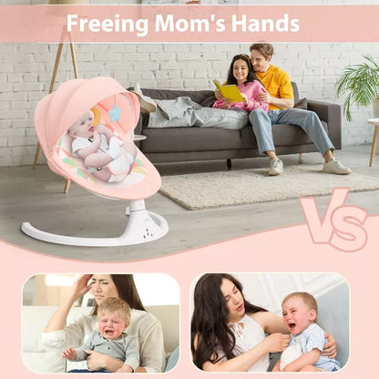 Napei Electric Baby Swing for Infants and Toddlers,with Bluetooth Music , 2 Seat Position, 5 Swing Angles with Gentle Speed