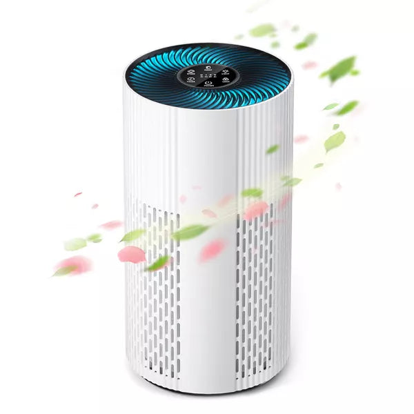 ECOSELF Air Purifiers for Home Covers Up to 1500 Sq Ft,, HEPA Air Purifier with 20dB, Air Purifier for Pets Dust Smoke Pollen Dander Smell white