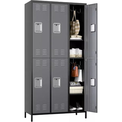 SUXXAN 6 Doors 72''H Metal Storage Locker for Employees for School Gym,Assembly Required