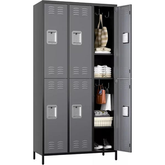 SUXXAN 6 Doors 72''H Metal Storage Locker for Employees for School Gym,Assembly Required