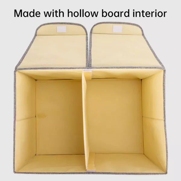 VUSIGN 12''X16.8'' Wardrobe Flip-Top Storage Box with Dual Lid Large Dark Gray