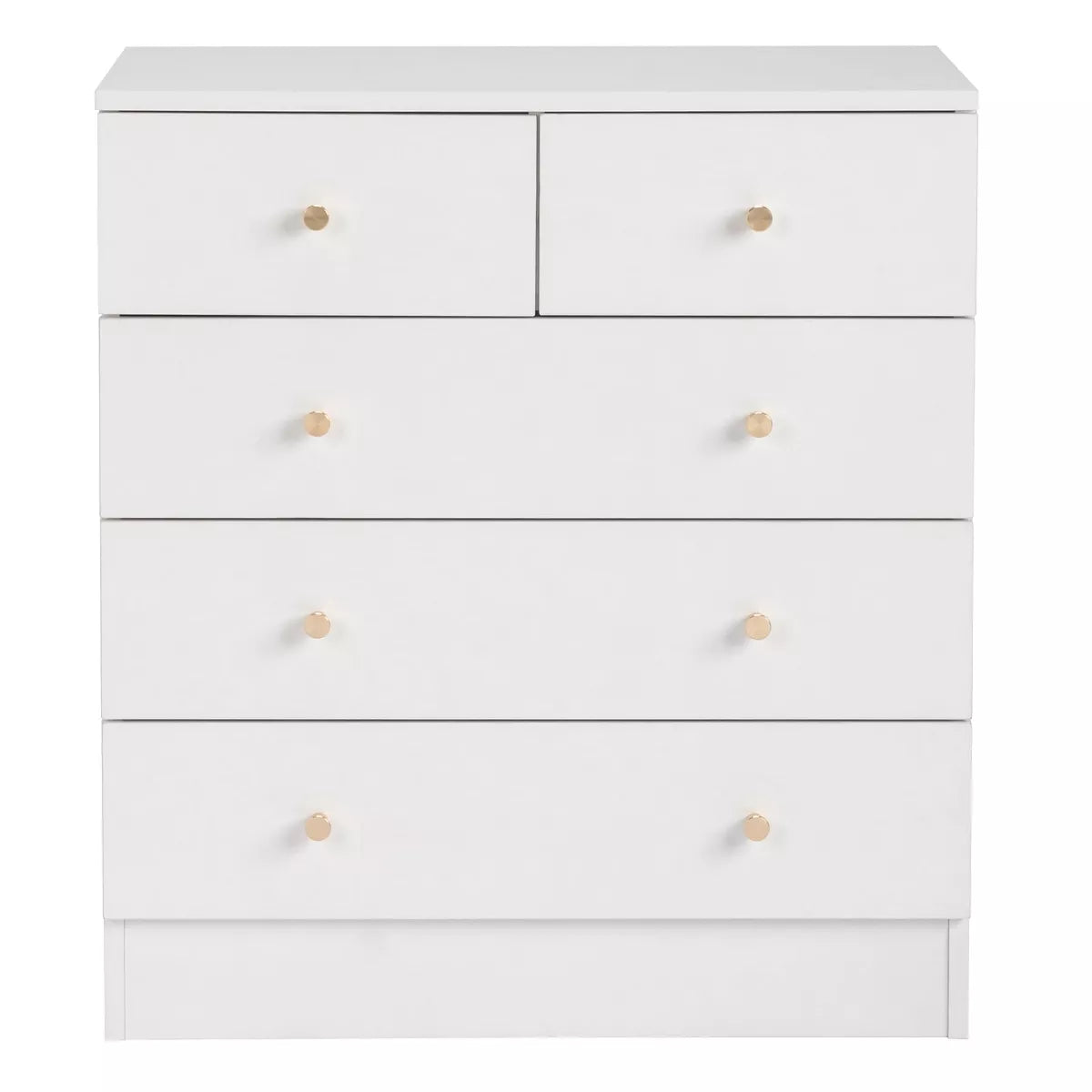 Resenkos 5 Drawer Dresser with Gold Handle, Nursery Dresser Chest Of Drawers Organizer,