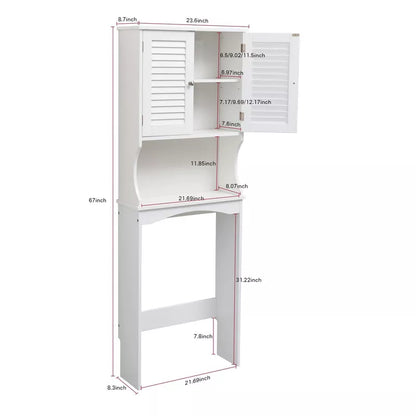 VANIRROR Over The Toilet Storage Cabinet, Bathroom Shelf Over Toilet, Bathroom Storage Cabinet Organizer, White