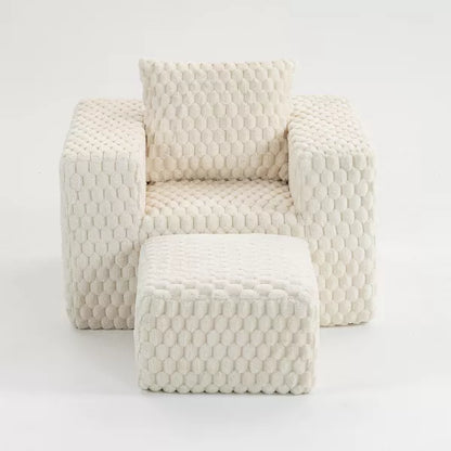 Resenkos Corduroy Single Sofa, Durable Texture, Vertical Ribbed, All-Compressed Design, For Bedroom Living Room, Home Offices,