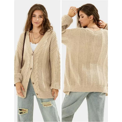 EXLURA Womens 2025 Oversized Cardigan Sweaters Fall Winter Lightweight Soft Knit Cardigan Open Front Button Outwear Coats