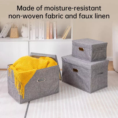 VUSIGN 7.2''X9.6'' Wardrobe Flip-Top Storage Box Small Dark Gray