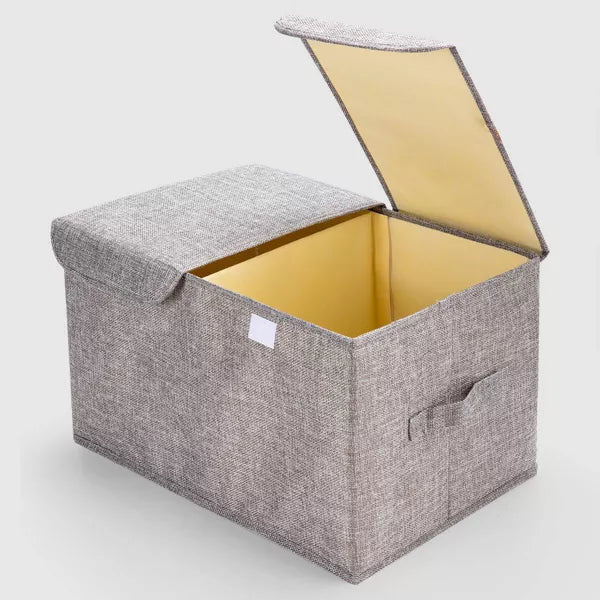 VUSIGN 8.8''X11.2'' Wardrobe Flip-Top Storage Box with Dual Lid Small Dark Gray