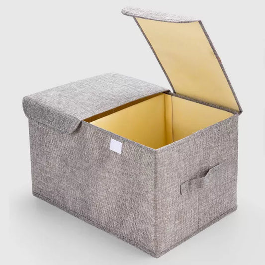 VUSIGN 8.8''X11.2'' Wardrobe Flip-Top Storage Box with Dual Lid Small Dark Gray