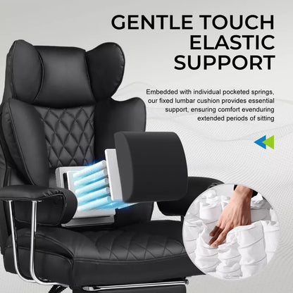 GTRACING Big and Tall Chair, Ergonomic Office Chair, Outward Fixed Soft Armrests and Footrest