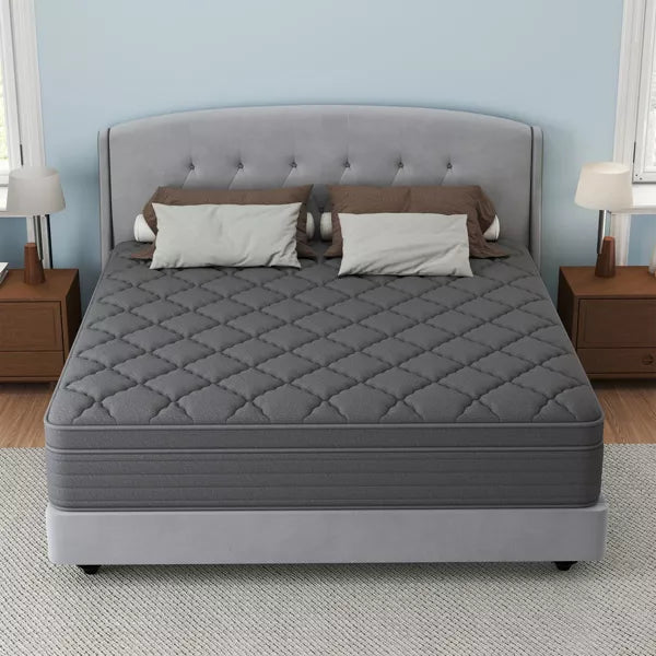 CHEVNI 12-14 Inch Mattress in a box Hybrid Spring Memory Foam Medium Firm Gray