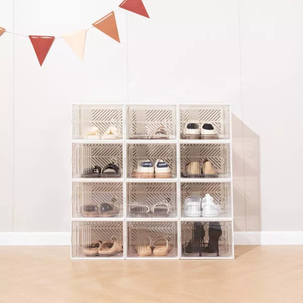 VUSIGN 9.1''X5.5'' Shoe Box Storage Stylish Small Clear