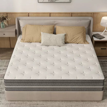 CHEVNI 12-14 Inch Mattress in a box Hybrid Spring Memory Foam Medium Firm