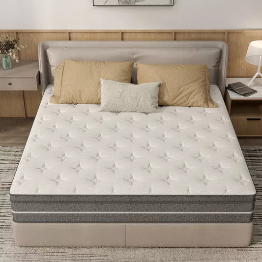 CHEVNI 12-14 Inch Mattress in a box Hybrid Spring Memory Foam Medium Firm