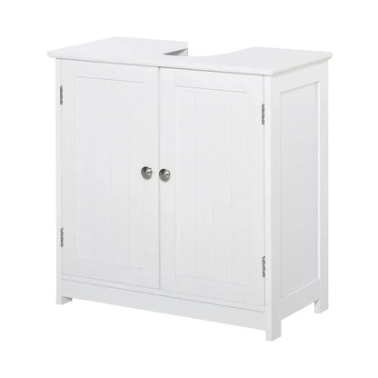 Resenkos Toilet Storage Cabinet, Bathroom Storage Cabinet,Bathroom Sink Cabinets with U-Shape Cut-Out and Adjustable Internal Shelf, White