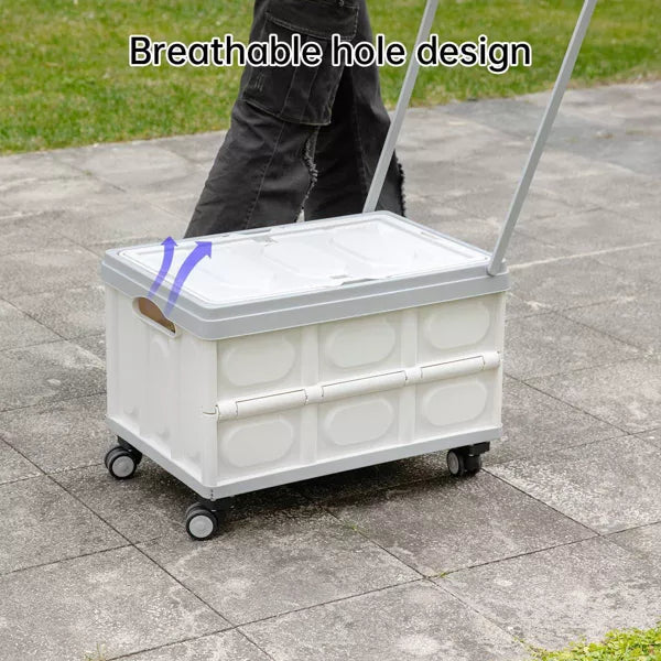 VUSIGN 11.6''X20.8'' Crates with Swivel Wheels Light Beige