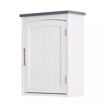 VANIRROR Small Wall Bathroom Cabinet, Medicine Cabinet Organizer With Single Door for Bathroom, Kitchen, Living Room, White