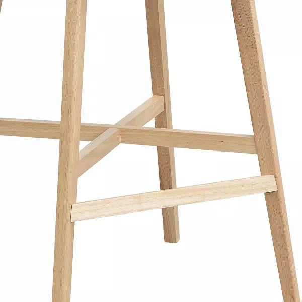 Resenkos Counter Bar Stools, Counter Stool,Wooden Bar Chairs Set of 2, Counter Height Stool with Backrest and Footrest,Oak Brown