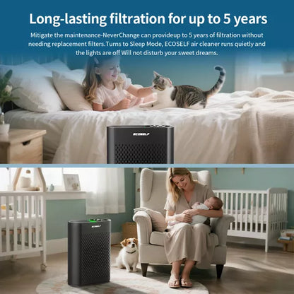 HEPA Air Purifiers for Home Large Room Cover 2400 Ft² with Air Quality Monitor 20dB Sleep Mode,6 Settings,black