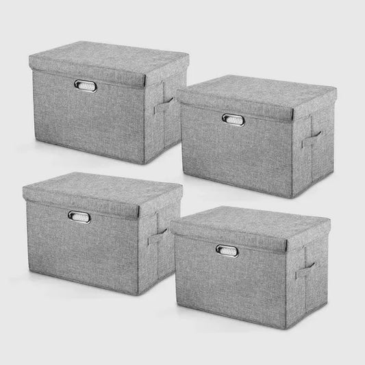 VUSIGN 12''X16.8'' Wardrobe Flip-Top Storage Box Large Dark Gray