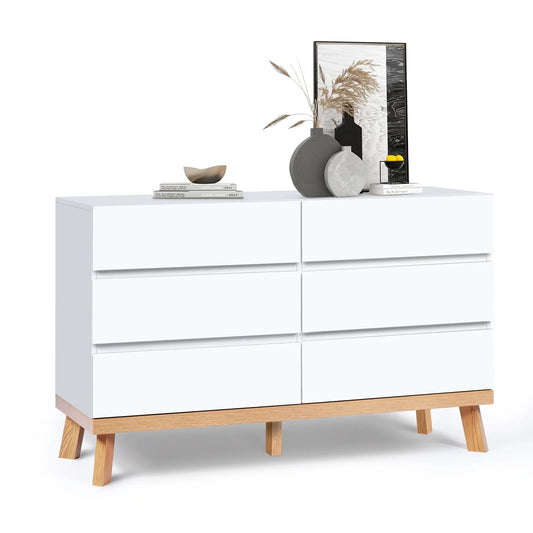 AODAILIHB Modern Dresser 6 Drawer, Wood Organizer with Wide Storage Space, Organizer Large Storage Cabinet