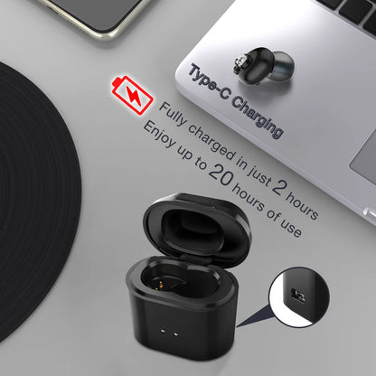 Delmicure VHP-1611 Digital Hearing Aid for Seniors with 16 Channels & 4 Modes, Rechargeable Hearing Amplifier with Portable Charging Case, Single(Black)