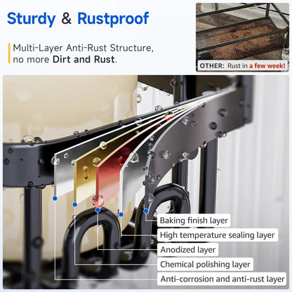 VANCORE Over the Doors Shower Caddy - Hanging Bath Organizer over Door with Hooks for Inside the Shower - Matte Black