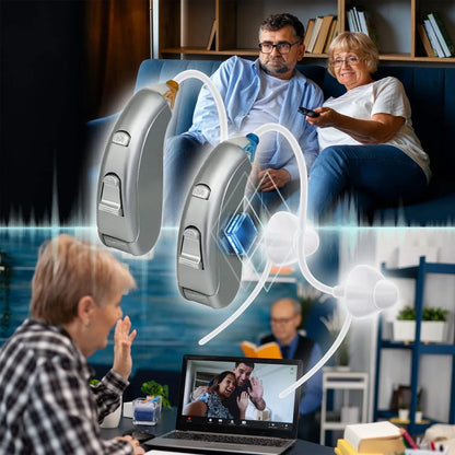 Delmicure Hearing Aids VHP-702 with Replaceable Battery for Seniors, BTE Sound Device with Adjustable Volume and Mode
