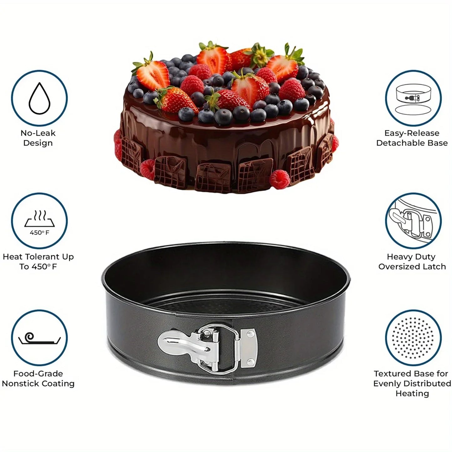 Premium 17 Piece Bakeware Sets | Carbon Steel, Non Stick & Oven Safe up to 500¡ãF | Complete Baking Kit includes 9 Inch Round Cake Pans - Spring Form Pan - Cookie Sheets - Muffin Pan & much more