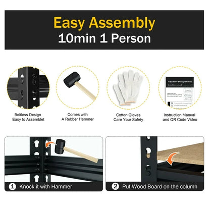 TrumanPick Garage Storage Shelves 4 Tire 36"W¡Á16"D¡Á54"H-Metal Heavy Duty Storage Racks and Shelving Unit, Black