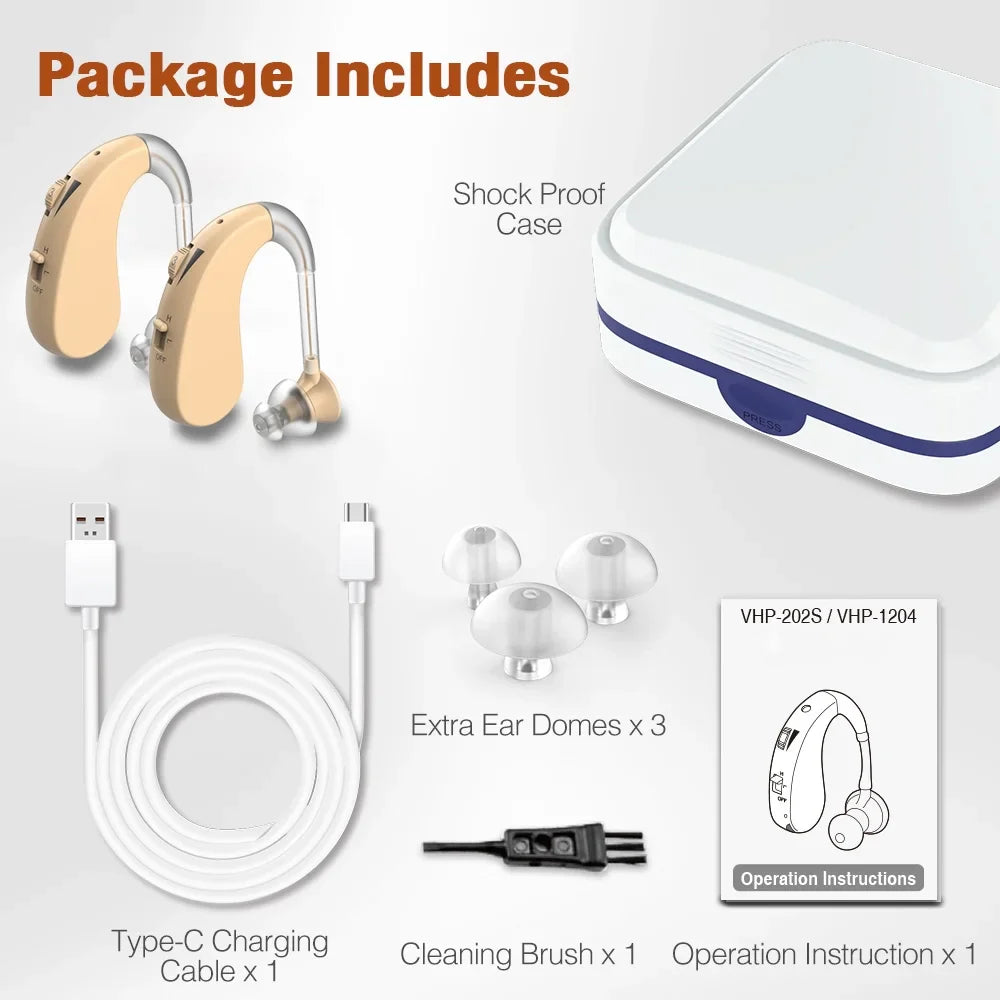 Delmicure Hearing Aids - Rechargeable Digital Hearing Aids for Adults: Intelligent Noise Cancellation, Lightweight Design with Full Digital Circuitry, High&Low Tone Control with Clear Sound